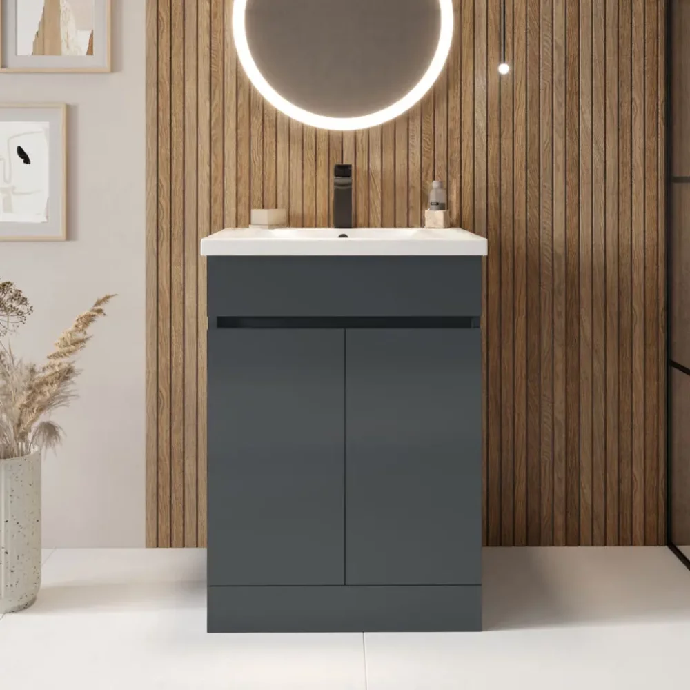 Scudo Empire 600 Matt Anthracite Square Vanity Unit