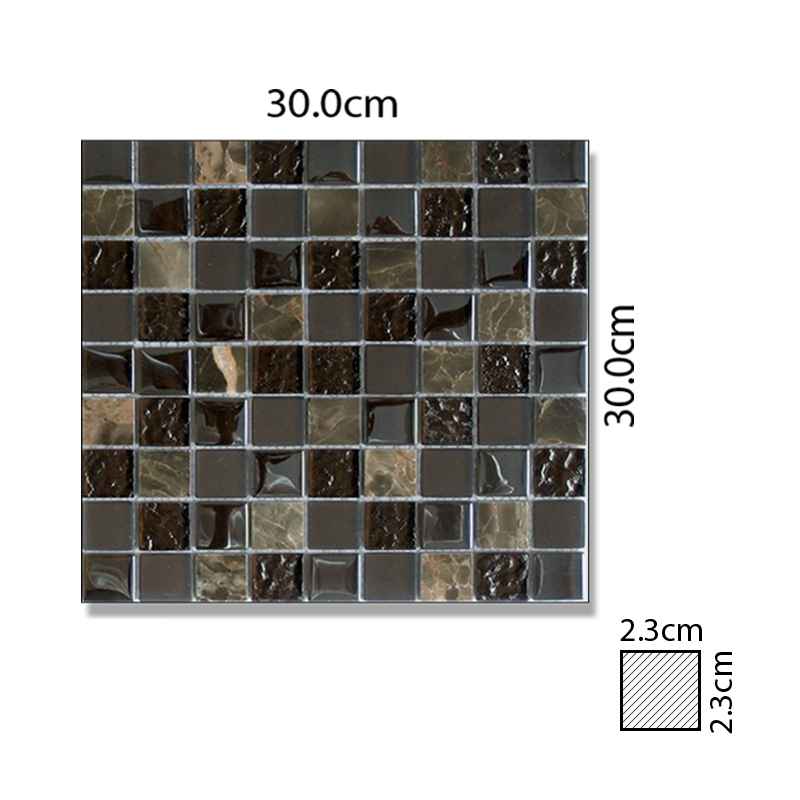 Abacus Direct Mixed Brown Square Large Mosaic Tile - 300 x 300mm Box of 11 Sheets