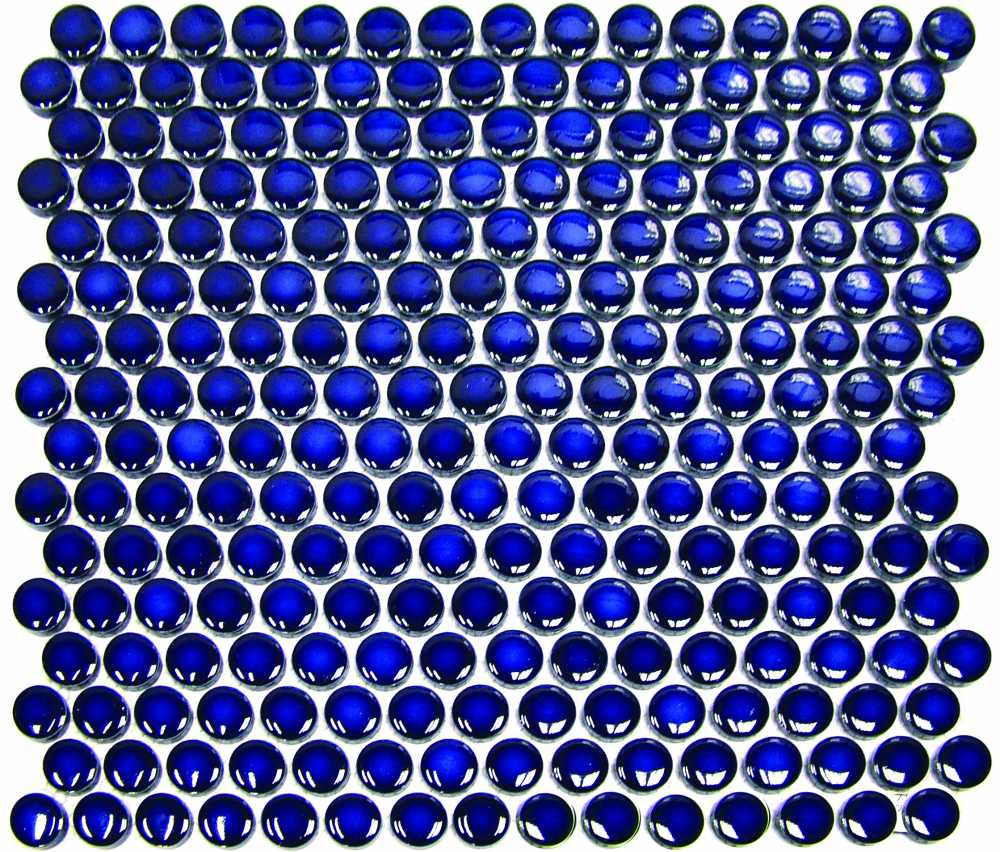 Abacus Round Blue Glass Mosaic Tile - 315 x 294mm Box of 10 Sheets