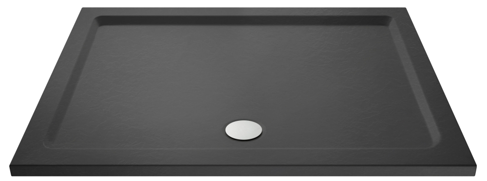 Nuie Pearlstone 1800 x 800mm Slate Grey Slimline Rectangle Shower Tray