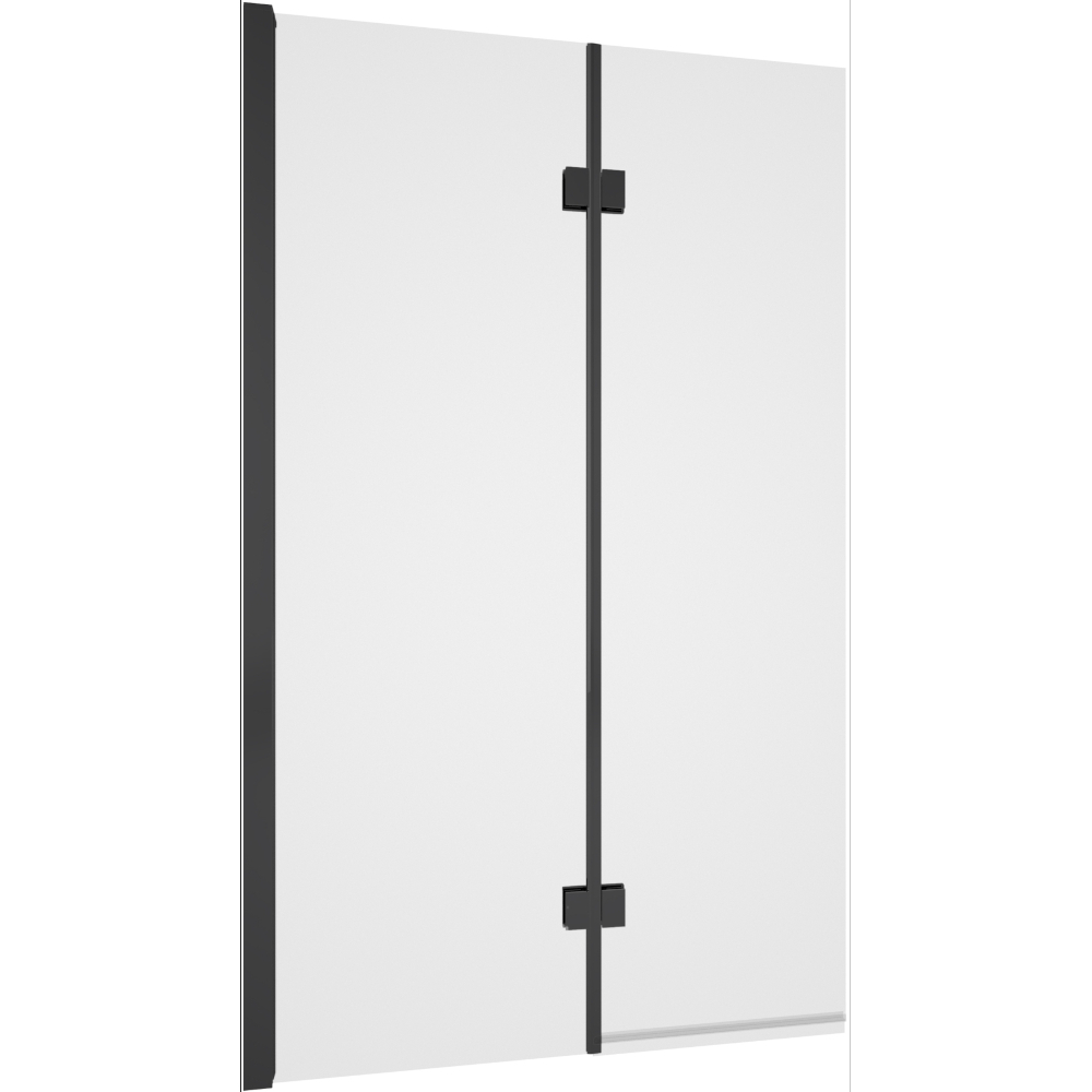 Tissino Messina Double Panel Left Hand Matt Black Hinged Bath Screen