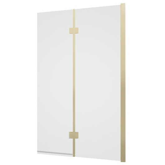 Tissino Messina Double Panel Right Hand Brushed Brass Hinged Bath Screen