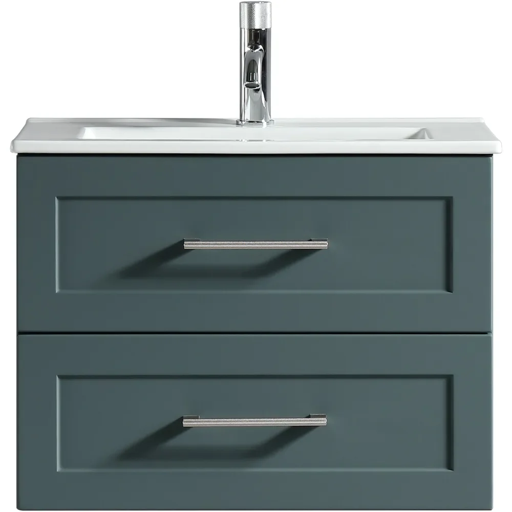 Tailored Bakewell 600mm Smoked Sage Wall Hung Vanity Drawer Unit