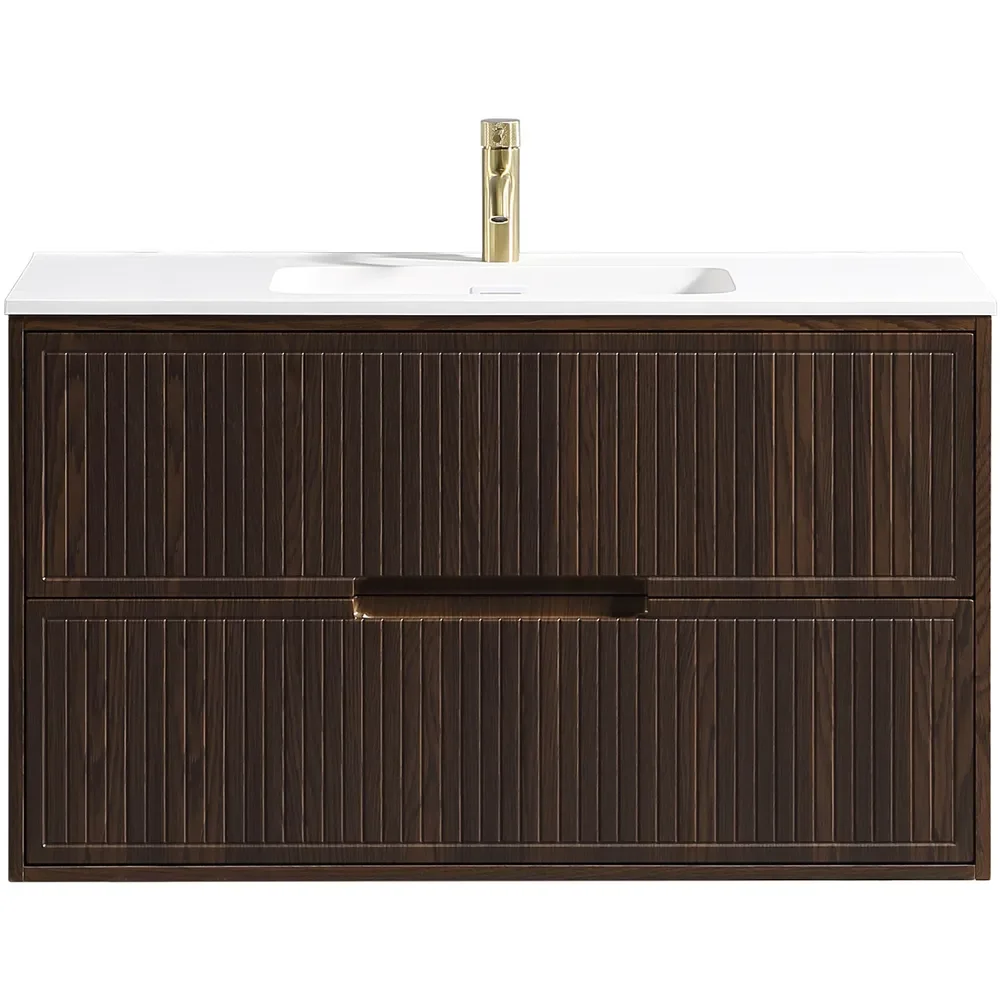 Tailored Bolzana 1000mm Espresso Oak Wall Hung Vanity Drawer Unit