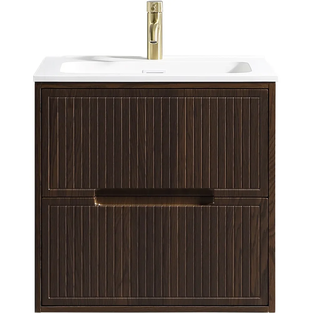 Tailored Bolzana 600mm Espresso Oak Wall Hung Vanity Drawer Unit