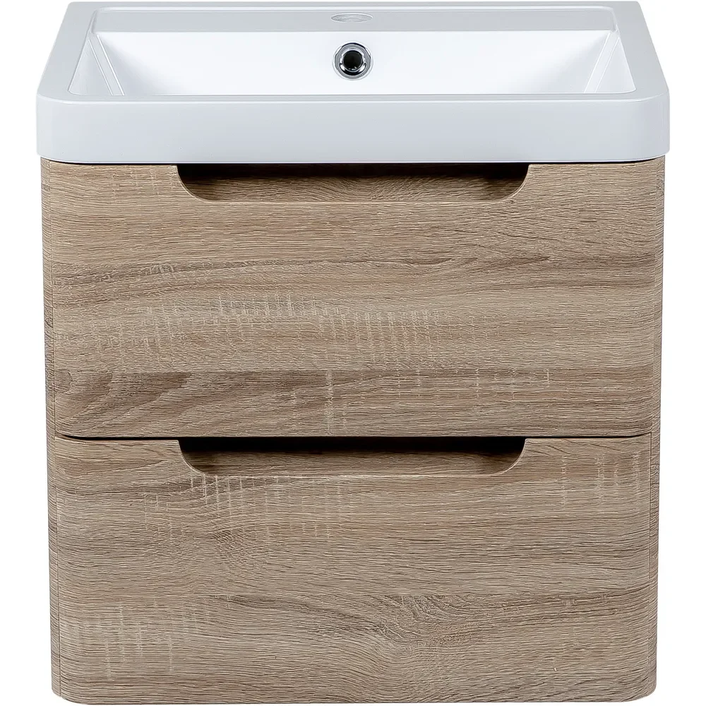 Tailored Monza 500mm Country Oak Wall Hung Vanity Unit with Basin
