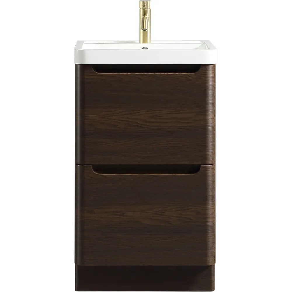 Tailored Monza 500mm Espresso Oak Vanity Unit with Ceramic Basin