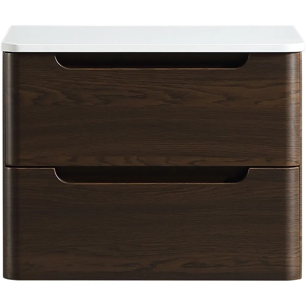 Tailored Monza 500mm Espresso Oak Wall Hung Vanity Drawer Unit with Countertop