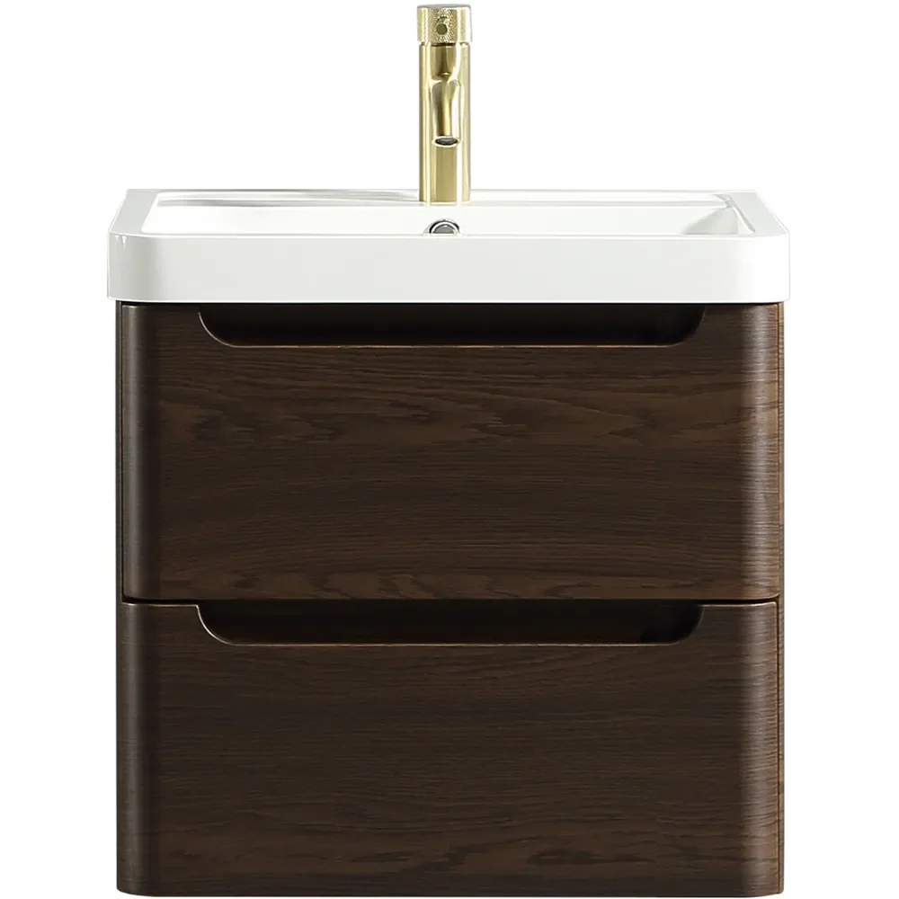 Tailored Monza 500mm Espresso Oak Wall Hung Vanity Unit with Basin