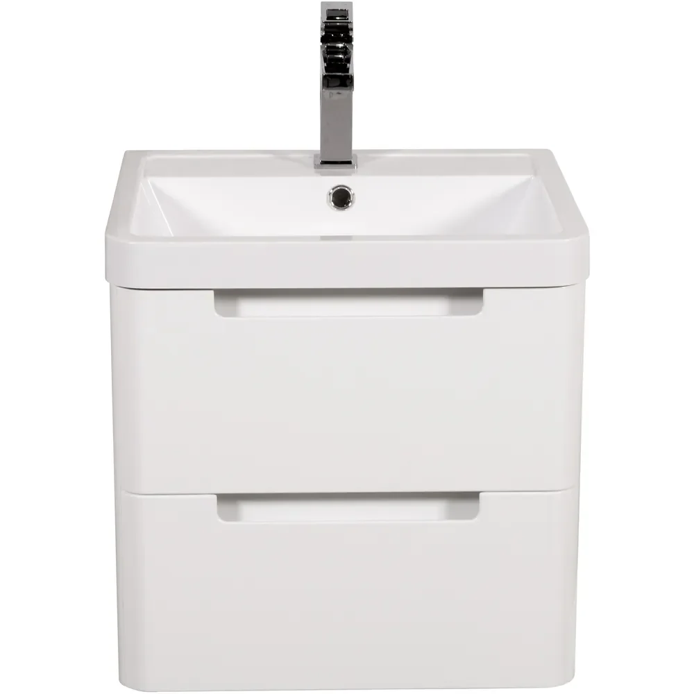 Tailored Monza 500mm White Gloss Wall Hung Vanity Unit with Basin