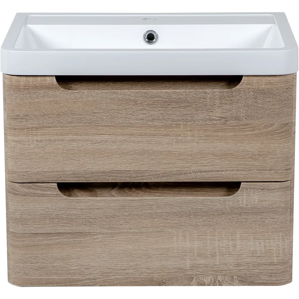 Tailored Monza 600mm Country Oak Wall Hung Vanity Unit with Basin