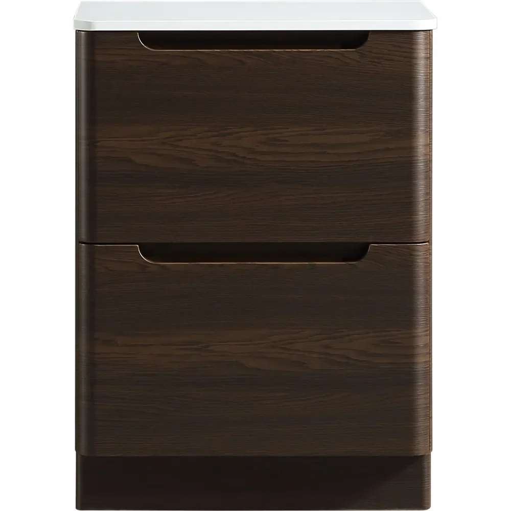 Tailored Monza 600mm Espresso Oak Vanity Drawer Unit with Countertop