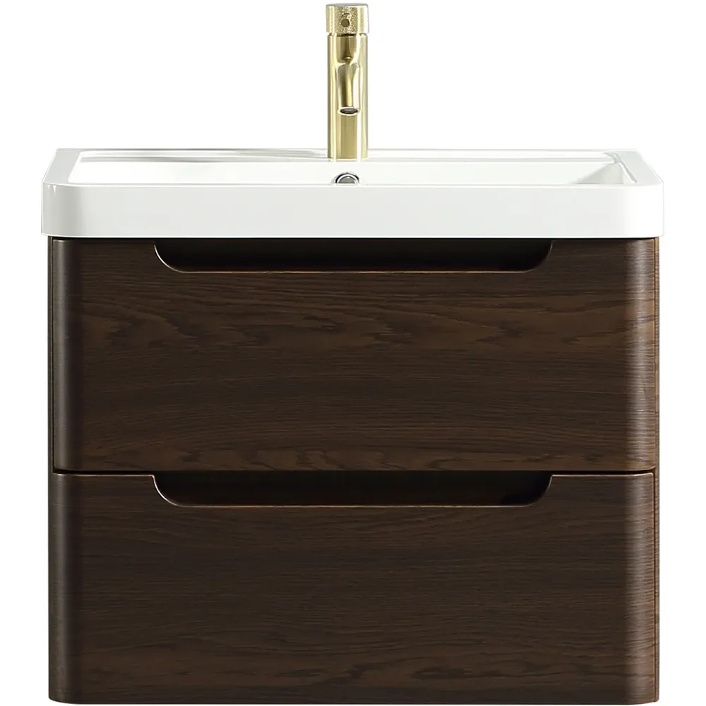 Tailored Monza 600mm Espresso Oak Wall Hung Vanity Unit with Basin