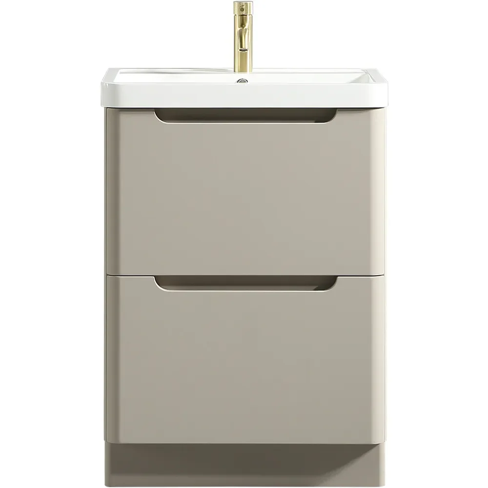 Tailored Monza 600mm Soft Coffee Vanity Unit with Ceramic Basin