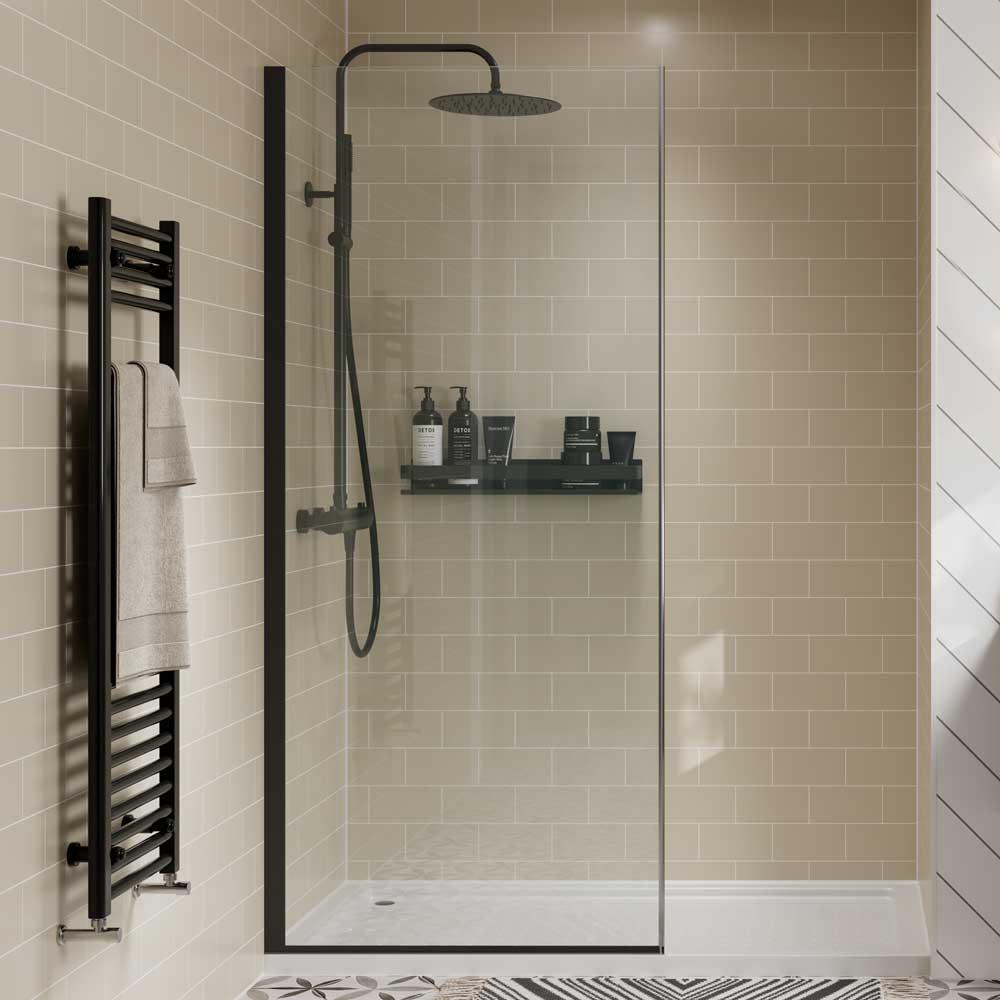 Multipanel Taupe Grey Metro Tile Effect Shower Board