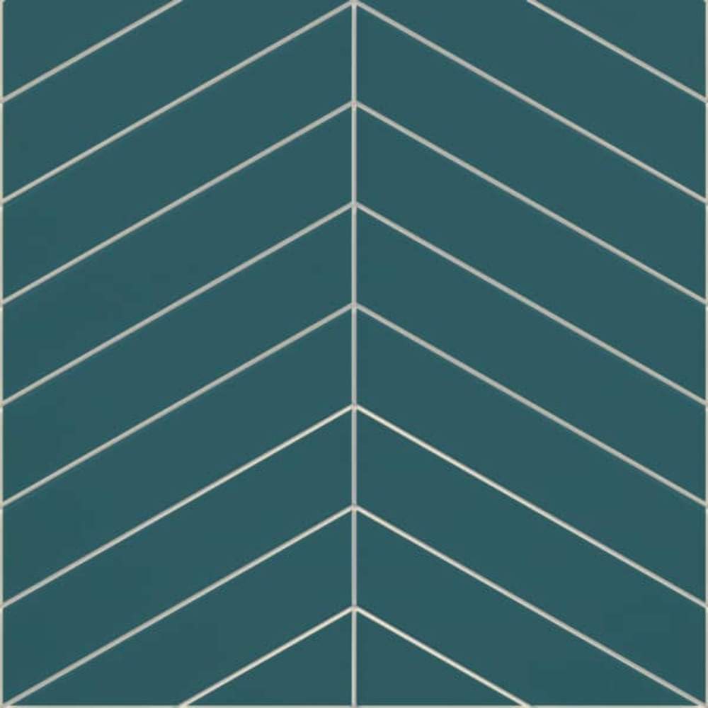 Teal Blue Chevron Reflect Tile Wall Panels