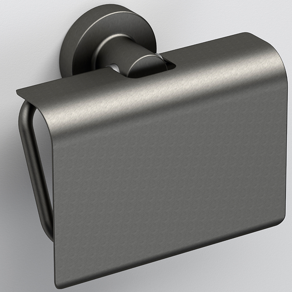 Origins Living Tecno Project Gunmetal Toilet Roll Holder with Flap