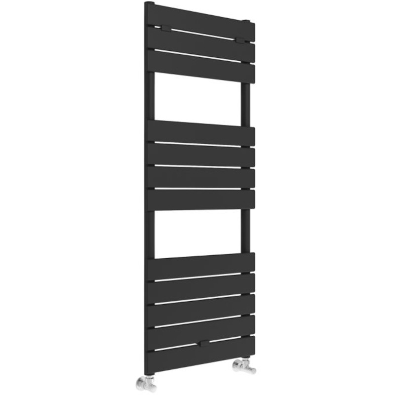 Termonde 500 x 1200mm Square Black Towel Radiator