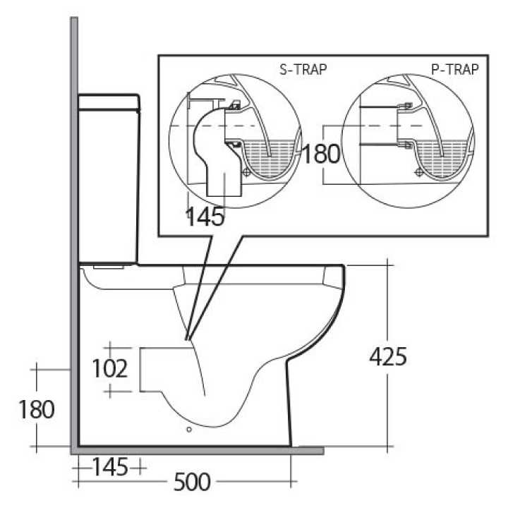 RAK Tonique Flush to Wall Closed Coupled Toilet, TONBTWPAK015 / TONCIST
