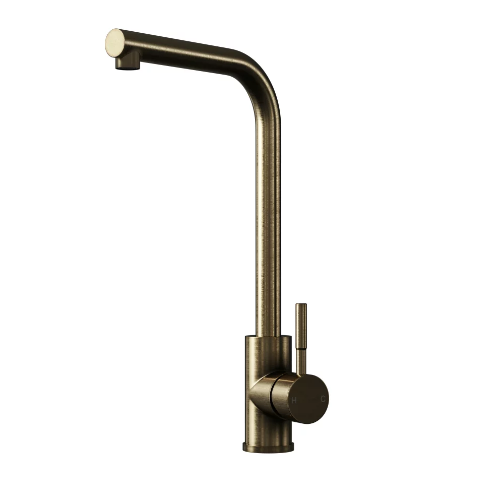 Top-Fix Vito L Neck Antique Brass Kitchen Mixer Tap