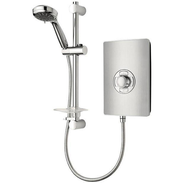 Triton Aspirante 8.5kW Contemporary Electric Shower - Brushed Steel