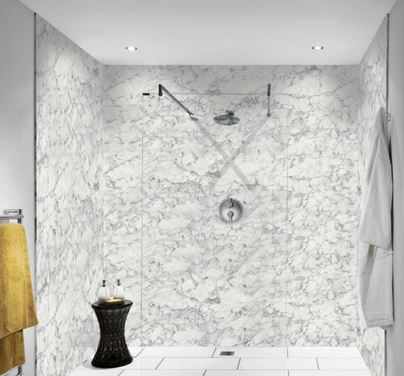 Nuance Turin Marble Ultramatt Waterproof Shower Panel from Bushboard