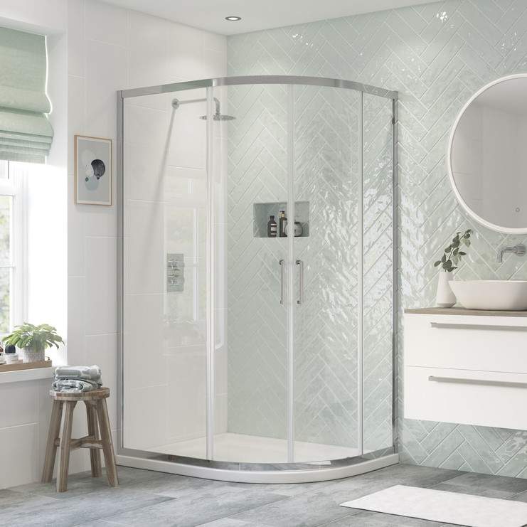 Relax 1200 x 800mm 2 Door Offset Quadrant Shower Enclosure