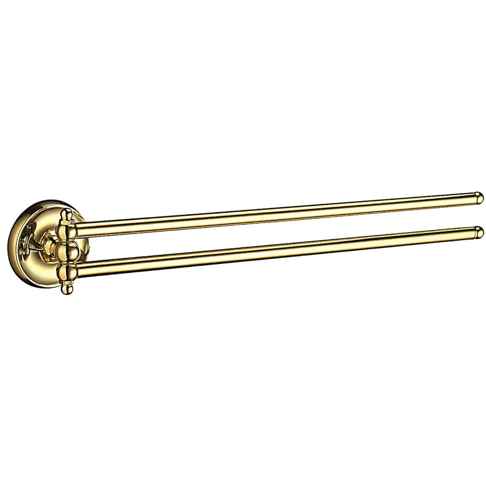 Smedbo Villa Polished Brass Swing Arm Towel Rail