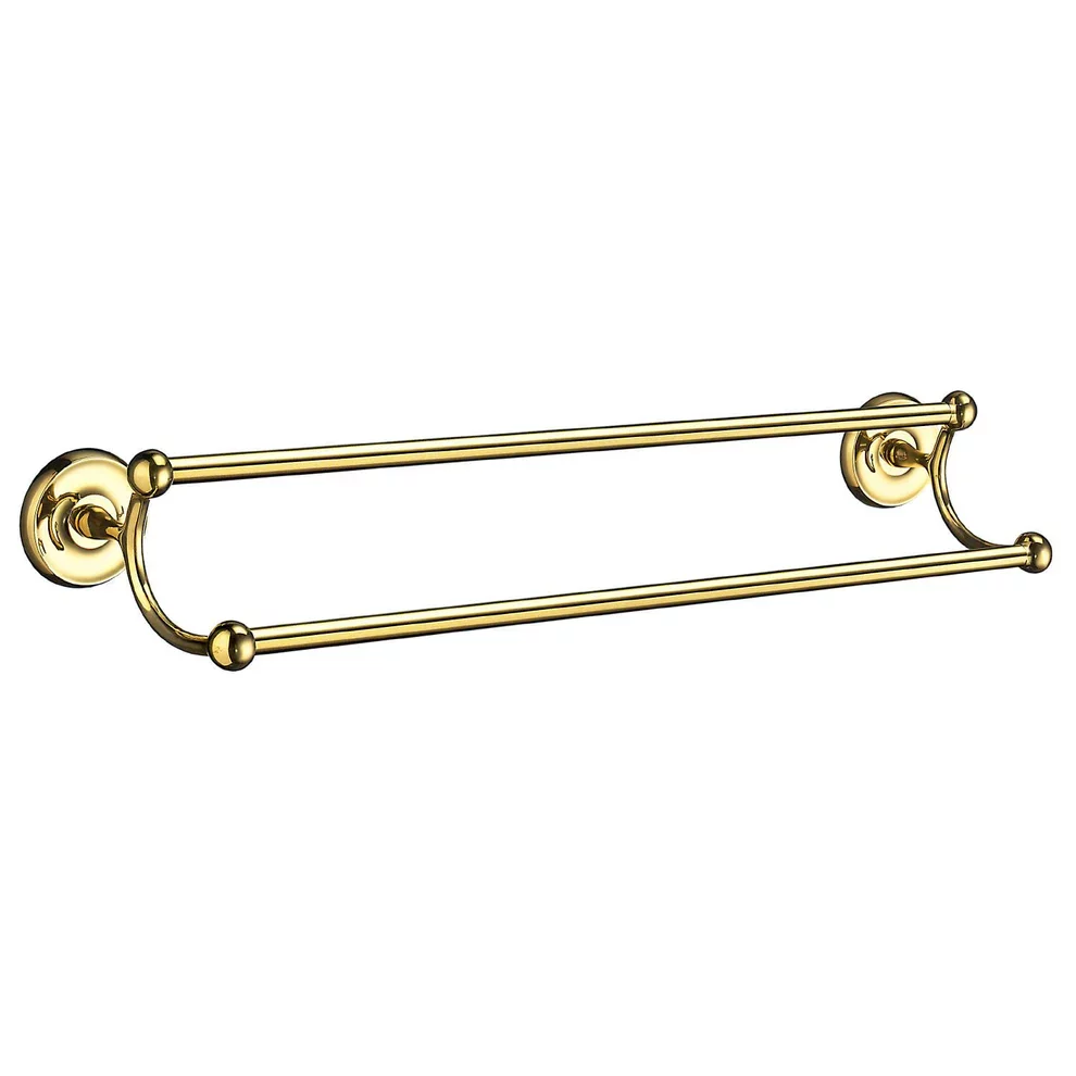 Smedbo Villa Polished Brass Double Towel Rail