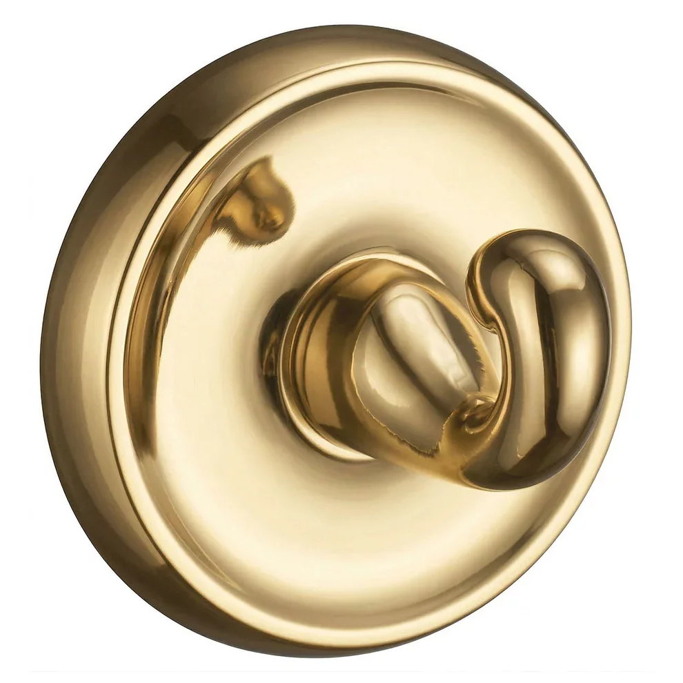 Smedbo Villa Polished Brass Small Towel Hook