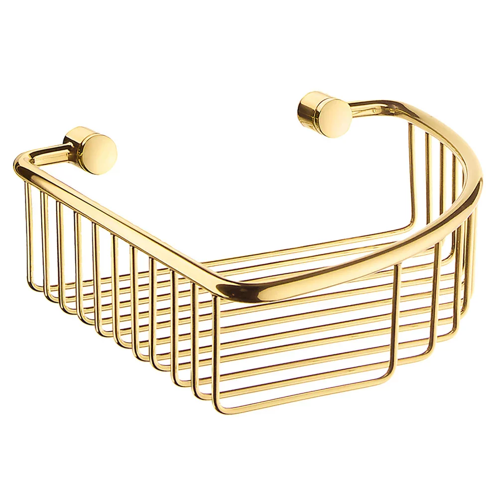 Smedbo Sideline Polished Brass Corner Soap Basket