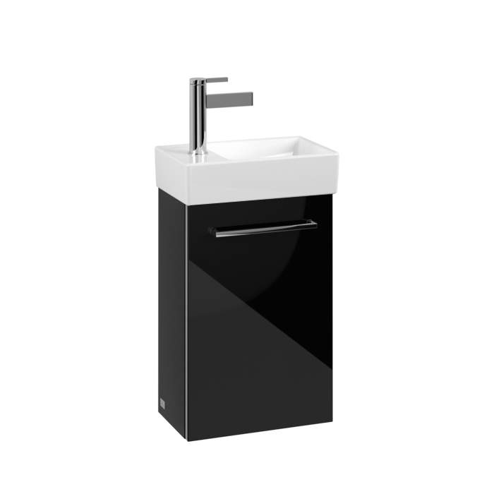 Villeroy & Boch Avento 340 LH Door Cloakroom Vanity Unit With RH Basin - Crystal Black