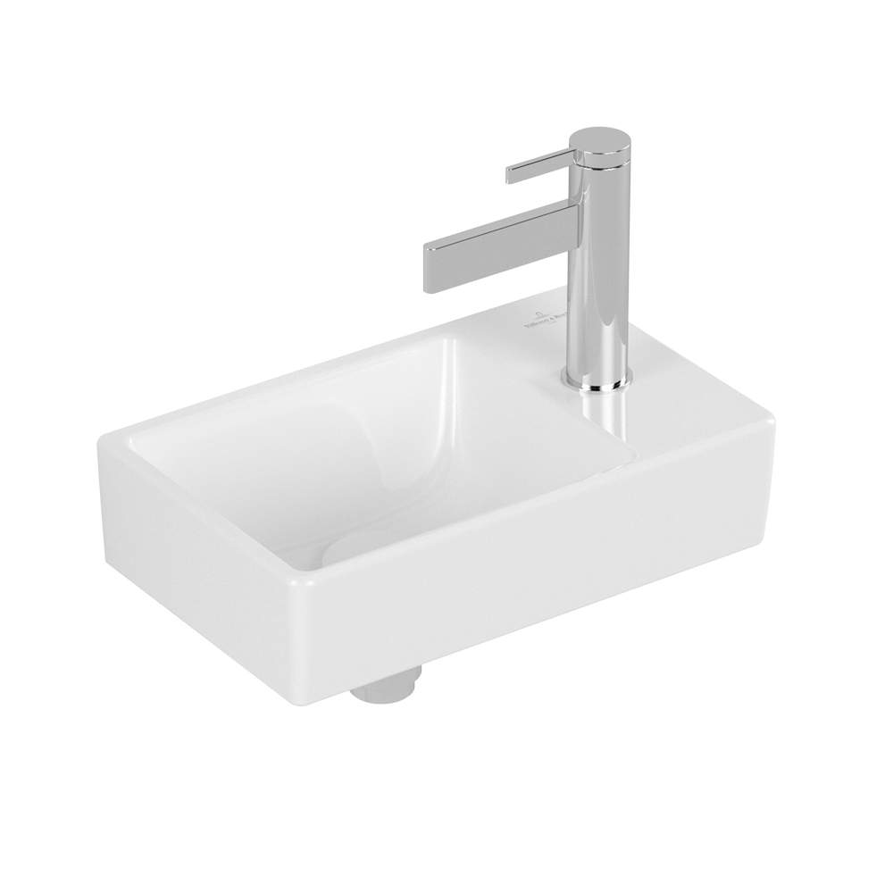 Villeroy & Boch Avento Hand Wash Basin, 360mm, White Alpin, Without Overflow Left Hand