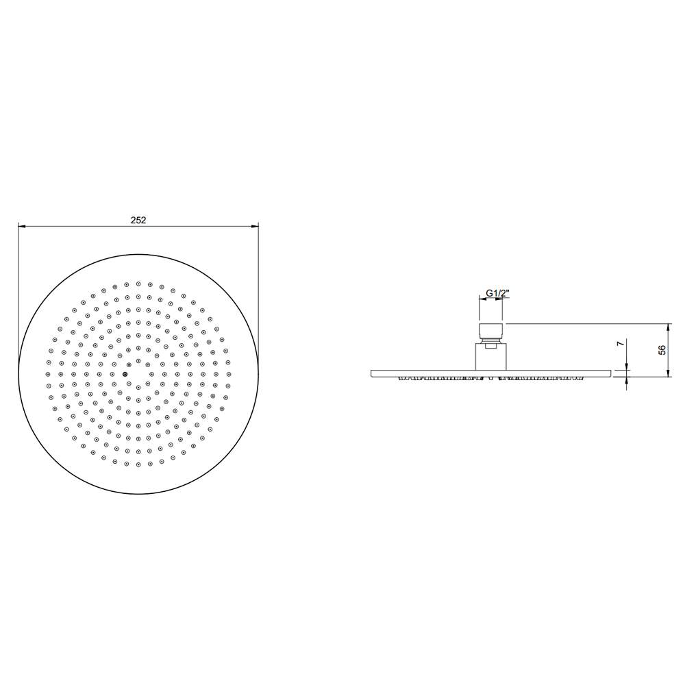 Villeroy & Boch Universal 250mm Round Rain Shower Head Matt Black