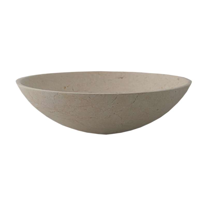 Merano Sit-On Round Basin Matt Beige Stone