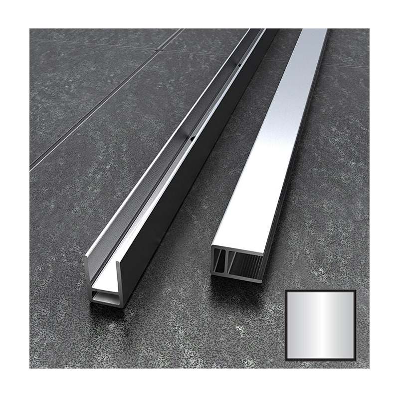 Wet Room 10mm Polished Silver Glass Surface Channel 1000mm