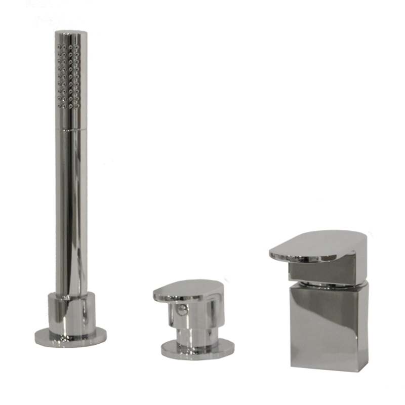 Abacus Ki 3 Hole Chrome Deck Mounted Bath Mixer Tap