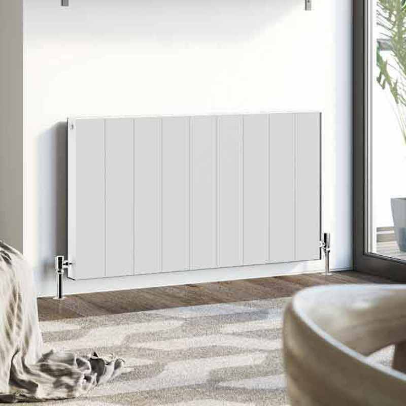 Vela 600 x 853mm Aluminium Designer Radiator White Matt - DQ Heating