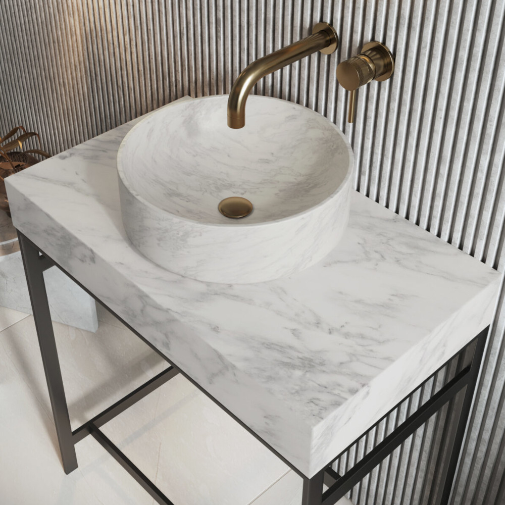 Scudo Sanctuary Venato White Marble Round 350 Basin