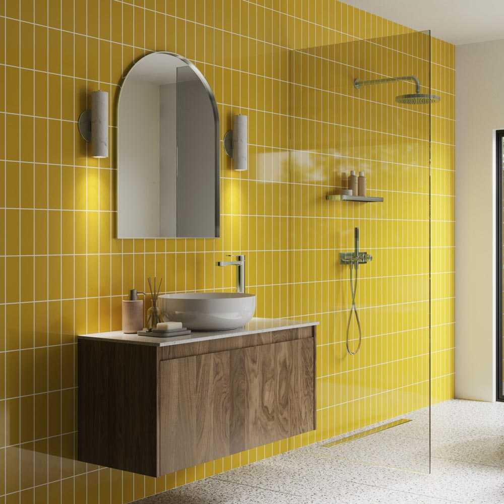 Vertical Tile Mustard Showerwall Acrylic Custom Collection Panelling