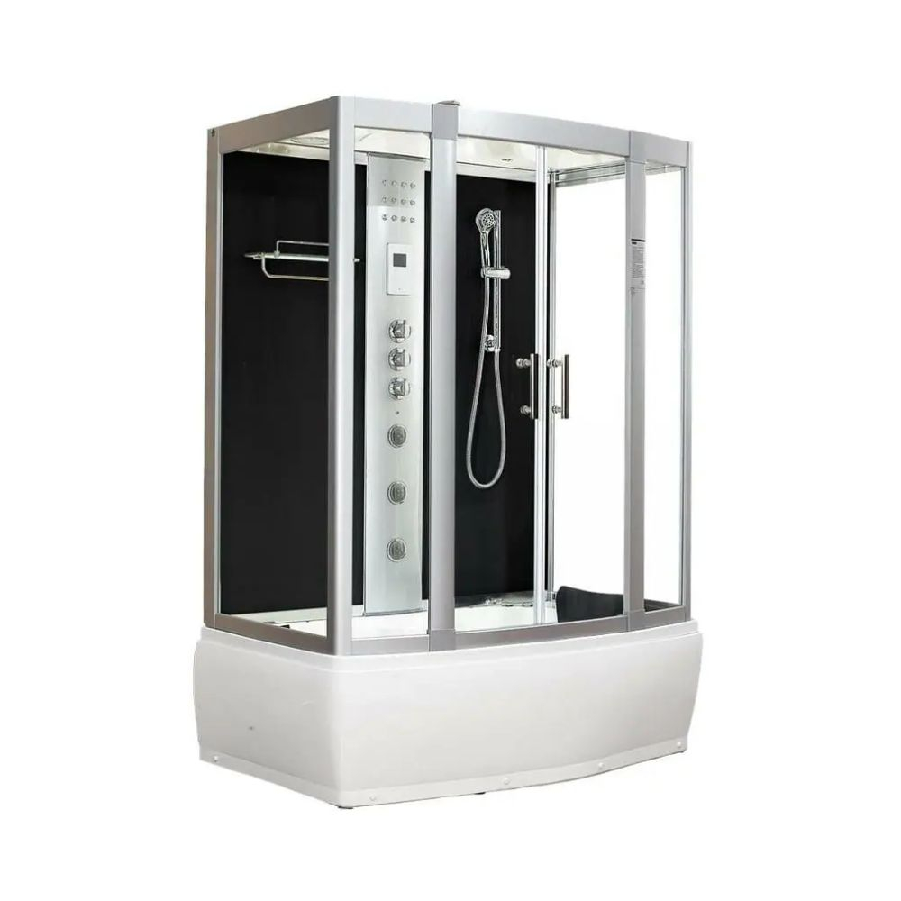 Vidalux Aegean 1500 Airspa Whirlpool Bath & Steam Shower Pod - 1500 x 900mm - White Glass