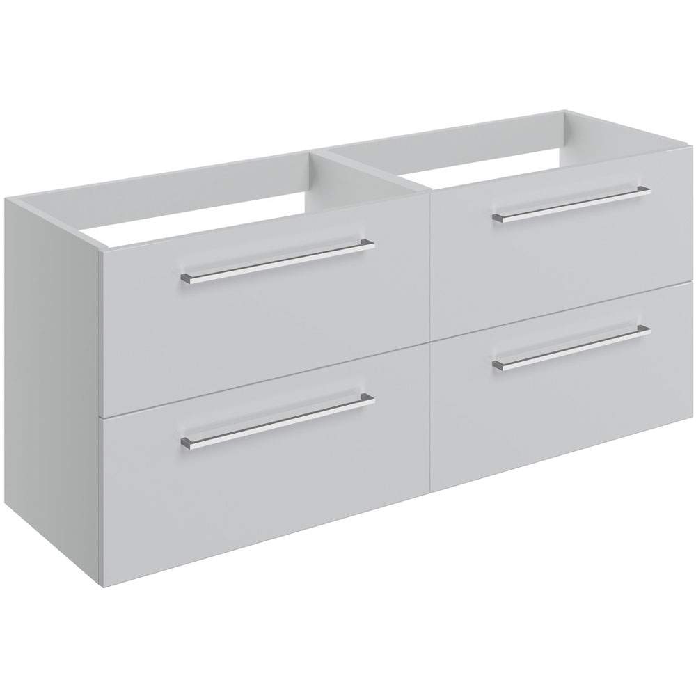 Vouille 1180mm Grey Gloss Wall Hung 4 Drawer Basin Unit Run (No Top)