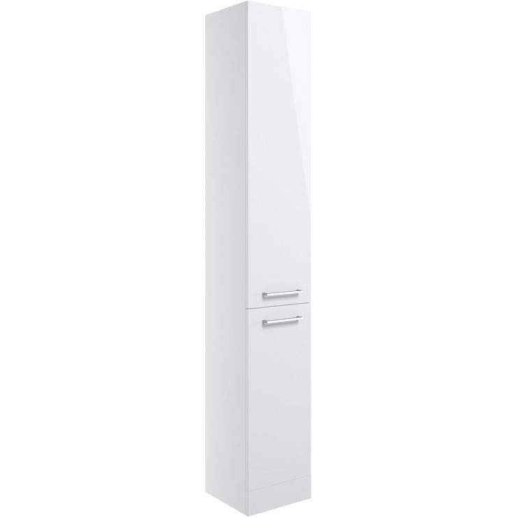 Vouille 350mm White Gloss Floor Standing 2 Door Tall Unit