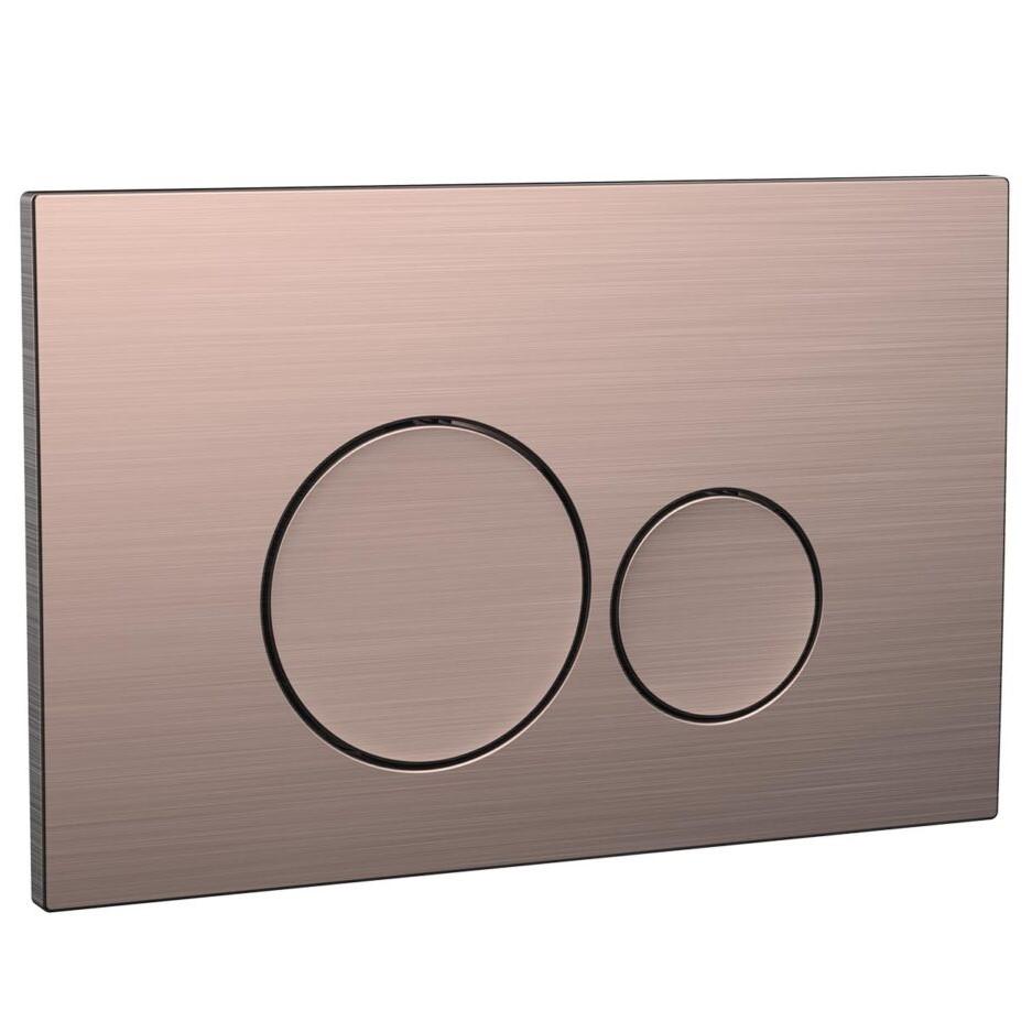 Round Brushed Bronze Dual Flush Button - Scudo