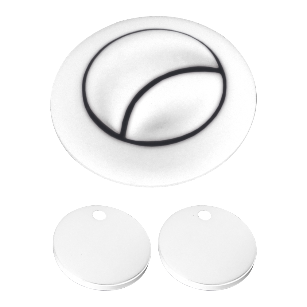 Lancia White Toilet Flush Button and Toilet Seat Hinge Covers