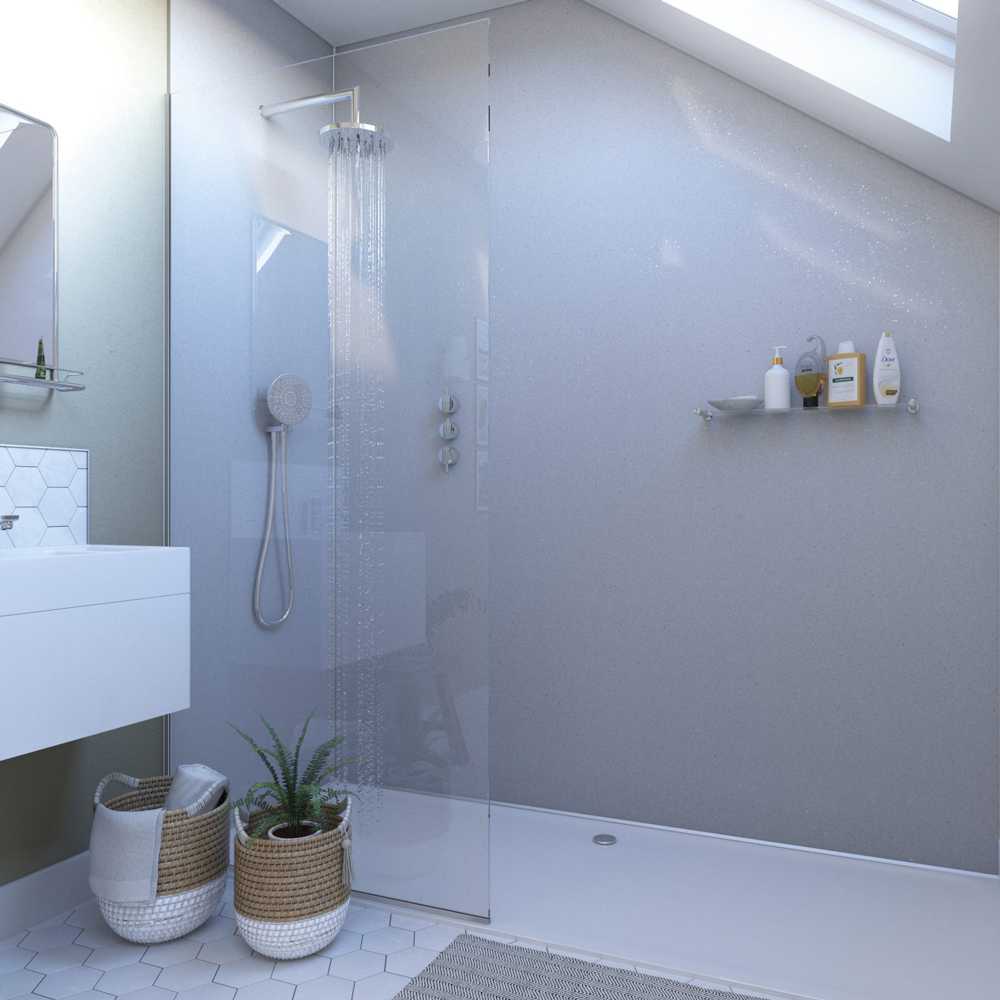 White Sparkle Showerwall Laminate Panels