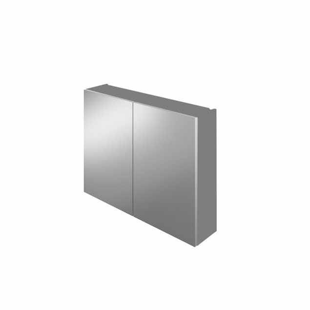 The White Space 800mm Double Door Mirrored Cabinet - Ash Grey