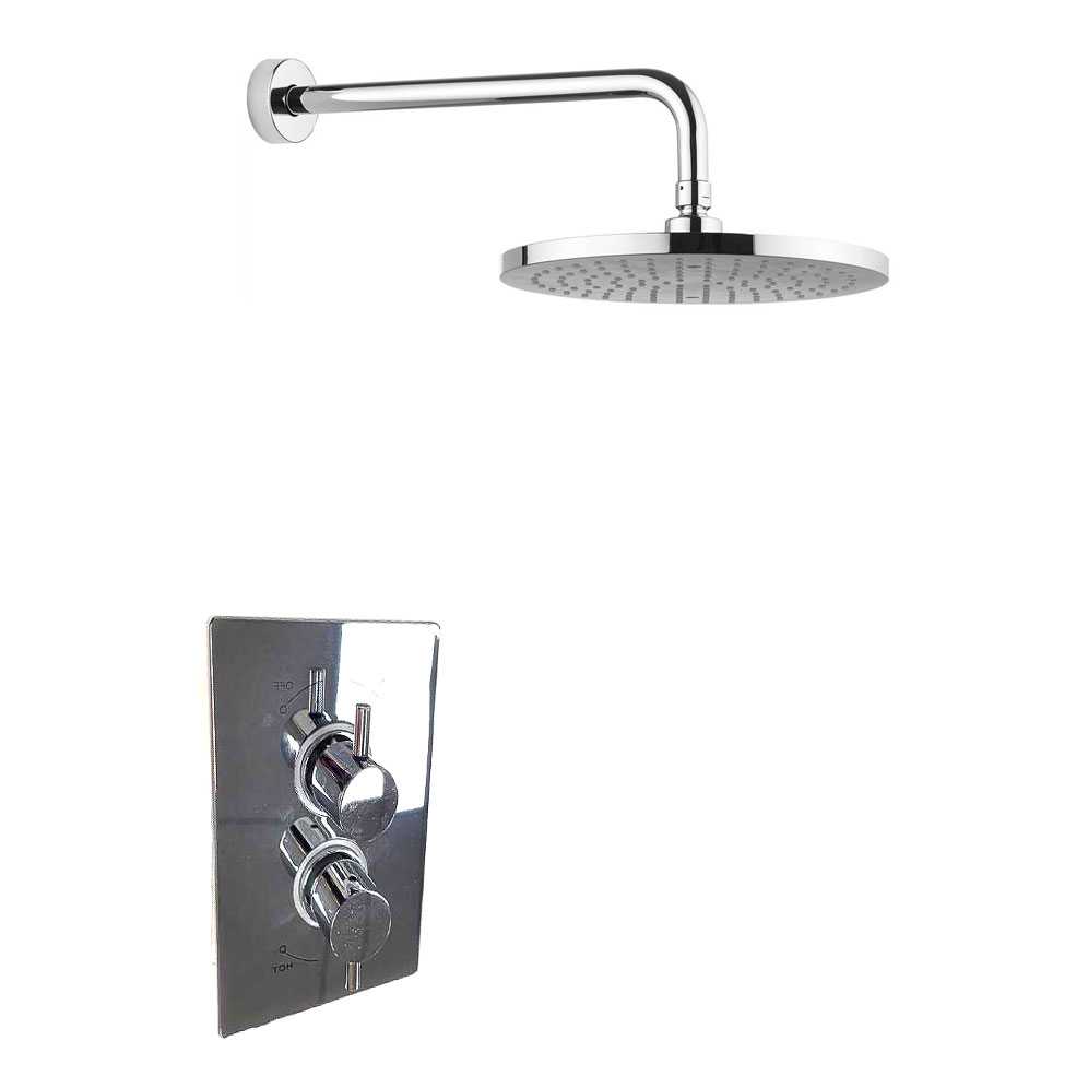 Concealed Chrome Shower Valve Thermostatic With Fixed Shower Head