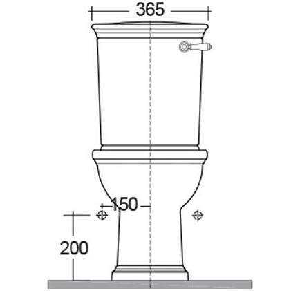 RAK Ceramics Washington Close Coupled Open Back Push Button Flush WC ...