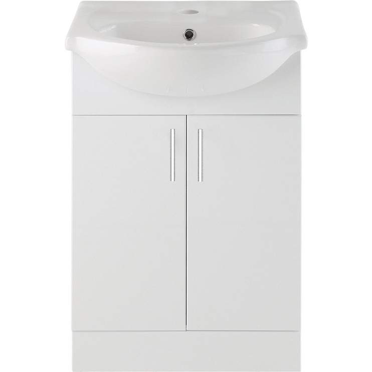 Watervale 560mm Basin Unit & Basin - White Gloss